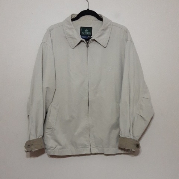 Rainforest jacket bomber lightweight coat men beige XL full zip casual Y2K retro - Picture 1 of 7